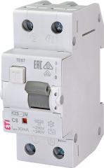 Диференційний автоматичний вимикач ETI, KZS-2M C 6/0,03 тип AC (10kA)