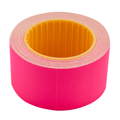 Цінники 30х 20 мм, 300 шт, 6 м, прямокутні, зовнішня намотування, малинові