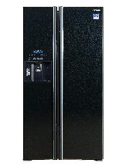 Холодильник SBS HITACHI R-S700GPUC2GBK, 180х77х92см, 2 дв., Х- 377л, М- 212л, A++, NF, Инвертор, Льдоген., Черный (стекло)
