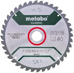 Диск пильный Metabo PRECISION CUT WOOD - CLASSIC, 216х2.4х30мм, 1.8мм, 40 зубцов