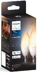 Лампа умная Philips Hue E14, 5.2W(40Вт), 2200K-6500K, Tunable white, ZigBee, Bluetooth, диммирование, 2шт