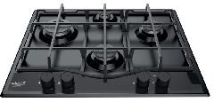 Варочная поверхность Hotpoint газовая, 60см, чугун, турбо-конфорка, черный