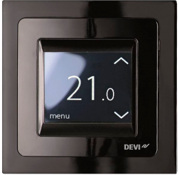 Терморегулятор Devi Devireg Touch 5...45 °C для теплої підлоги сенсорний вбудований дротовий датчик 16A 230В чорний