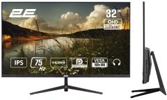 Монітор 2E 31.5" D3224B 2xHDMI, DP, IPS, 2560x1440, 75Hz, 5ms, FreeSync