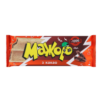 Снеки мультизлакові АВК Мажор з какао 49г. Склад: корпус 40% (борошно пшеничне, борошно рисове, крупа кукурудзяна, цукор, сухе знежирене молоко, какао-порошок зі зниженим містом жиру), цукор, олія сон