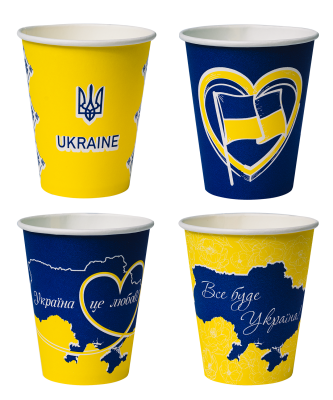 Склянка паперова, об'єм 250 мл, патріот 50шт