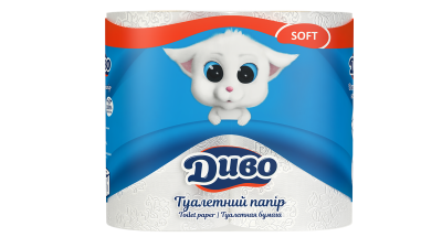 Папір туалетний целюлозний "Диво" Soft, 4 рул