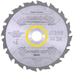 Диск пильний Metabo Power Cut Wood - Professional, 216х30мм, 24 зубців