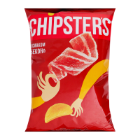 Чипси картопляні Chipster`s Бекон 100г. Склад: картопля 62%, олія соняшникова рафінована дезодорована, комплексна харчова добавка Бекон 8% (сіль кухонна, мальтодекстрин картопляний, підсилювачі смаку