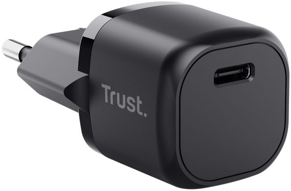 Зарядное устройство сетевое Trust Maxo 20Вт, USB-C PD, чорний