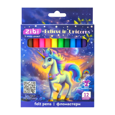 Фломастери, 12 к., UNICORN, KIDS Line