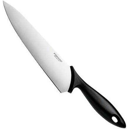 Кухонний ніж кухарський Fiskars Essential, 21.4см, нержавіюча сталь, пластик, чорний, пластик