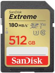 Карта пам'яті SanDisk SD  512GB C10 UHS-I U3 R180/W130MB/s Extreme V30