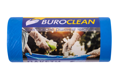Пакети для мусора 60л/20 шт, міцні, сині 600х800мм, 22мкм BuroClean EuroStandart