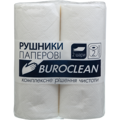 Рушники паперові білі, целюлоза, 23х22 см, 38л, 2 шари, 2 рул