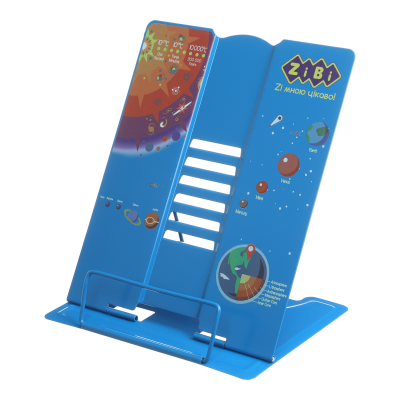 Підставка для книг 270x165x210мм, металева, синій