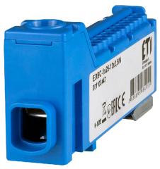 Блок розподільчий ETI, EDBC-1x25-13x2,5/N (63A, 1000V AC/1500V DC, IN: 1x25, OUT: 13x2,5; синій)