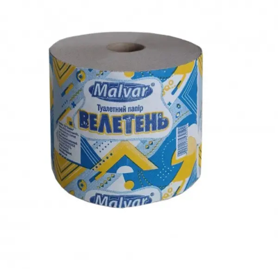 Папір туал.макул. 60м "Велетень"  на гільзі, сірий Malvar