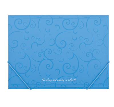 Папка на гумках BAROCCO,  А4, на гумках, матовий непрозор.пластик, блакитна