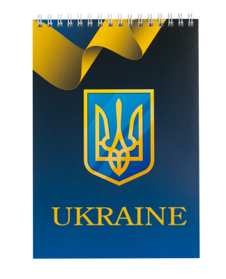 Блокнот на пружині зверху UKRAINE, А-5, 48арк., клітка, картонна обкладинка