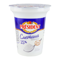 PRESIDENT СМЕТАНА 15% 300Г (СТ)