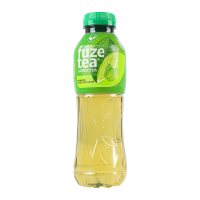Напій безалкогольний Fuzetea негазований пастеризований з екстрактом зеленого чаю та смаком лайма-м'яти 500мл. Склад: вода питна, цукор, фруктоза, екстракт зеленого чаю (0.15%), кислота (лимонна кисло
