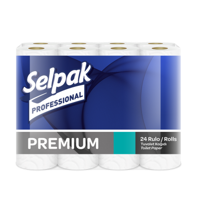Папір туалет. целюлоз. Premium, по 24 рул., 3-х шар., 18,6 м, білий SELPAK PRO