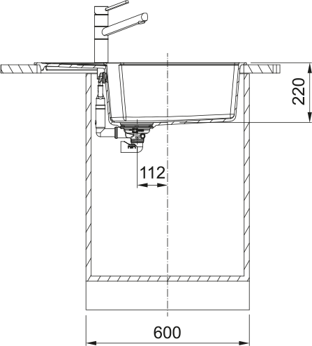 Мийка кухонна Franke Urban, фраграніт, прямокутник, з крилом, 780х500х220мм, чаша - 1, врізна, оборотна, коландер в комплекті, UBG 611-78 XL, сірий камінь