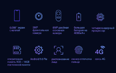 Смартфон Blackview A60 Pro 3/16GB Dual SIM Interstellar Black OFFICIAL UA