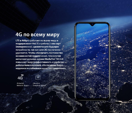 Смартфон Blackview A60 Pro 3/16GB Dual SIM Interstellar Black OFFICIAL UA