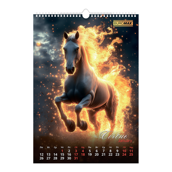 Календар настінний 2026 р., А3, 1 пружина, Symbol of the year