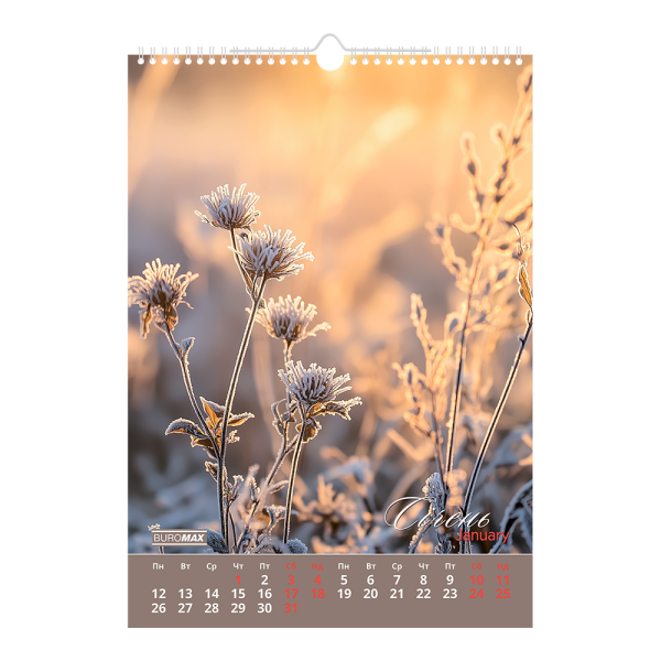 Календар настінний 2026 р., А3, 1 пружина, Wild flowers