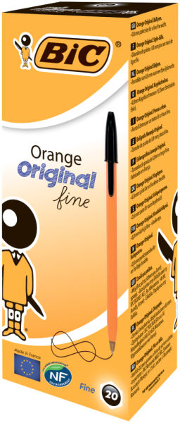 Ручка "Orange", чорна, зі штрих-кодом на штуку