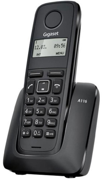 Радіотелефон DECT Gigaset A116, чорний