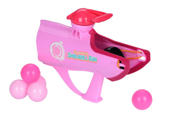 Пістолет-рогатка Same Toy 2в1 літо-зима, м'ячик/сніг, 31см, рожевий
