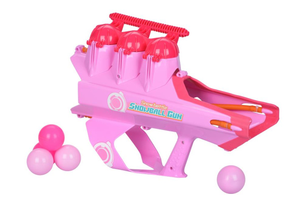 Пістолет-рогатка Same Toy 2в1 літо-зима, м'ячик/сніг, 45см, рожевий