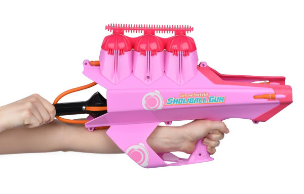 Пістолет-рогатка Same Toy 2в1 літо-зима, м'ячик/сніг, 45см, рожевий
