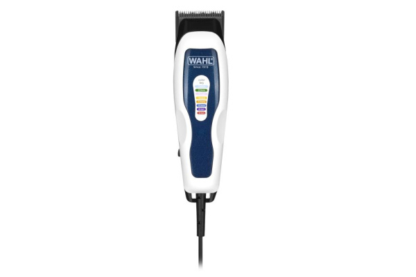 Машинка для стрижки WAHL ColorPro Combo, від мережі, вібраційний мотор, насадок-8, кейс, міні триммер у компл., сталь, біло-синій