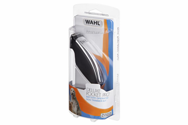 Машинка для стрижки тварин WAHL Pocket Pro Deluxe, ААx2, в комплекті, насадок-2, сталь, чорно-сріблястий