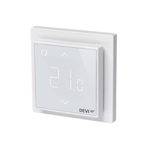 Терморегулятор Devi Devireg Smart 5...45 °C для теплої підлоги електронний Wi-Fi вбудований дротовий датчик 16A 230В білий