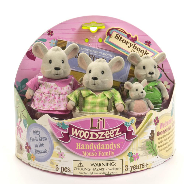Набір фігурок Li'l Woodzeez Сім'я Мишей 4од, книжка EN