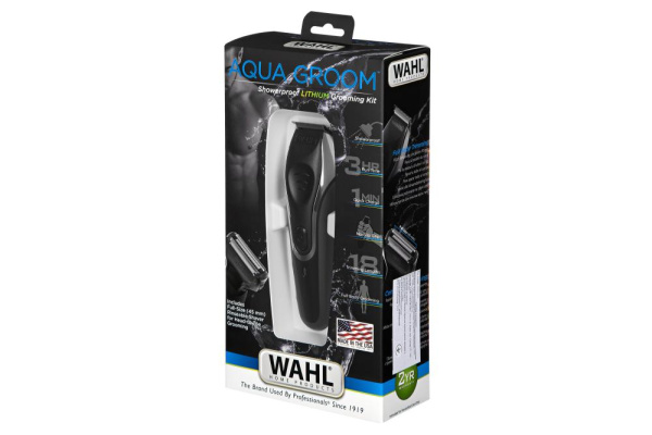 Тример WAHL Aqua Groom, акум., роторний мотор, насадок-12, чохол, гребінець, сталь, чорний