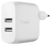 Зарядний пристрій мережевий Belkin 24Вт 2хUSB-A, білий