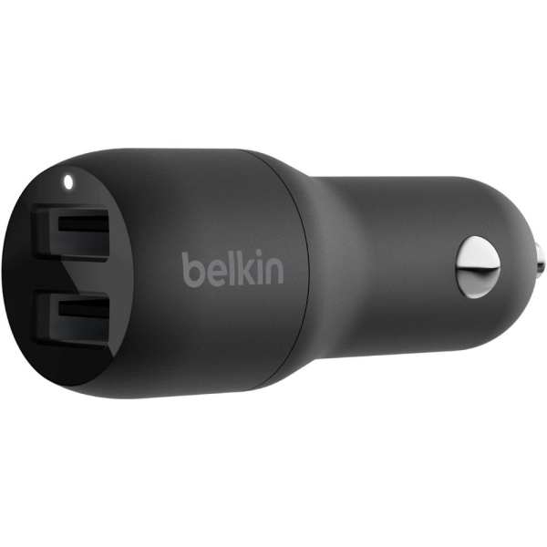 Зарядний пристрій автомобільний Belkin 24Вт 2хUSB-A, чорний