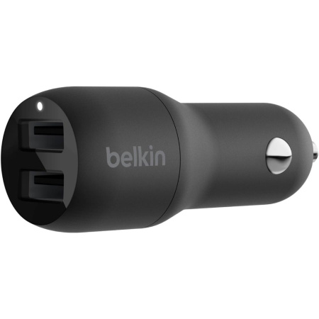 Зарядний пристрій автомобільний Belkin 24Вт 2хUSB-A, чорний