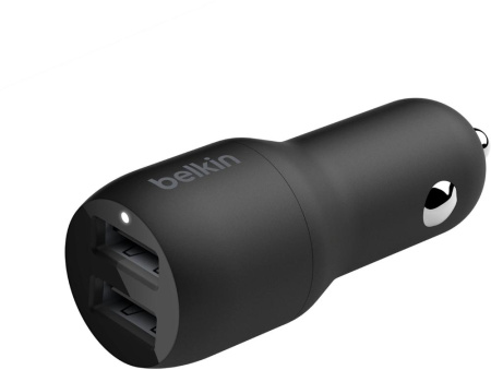 Зарядний пристрій автомобільний Belkin 24Вт 2хUSB-A, чорний