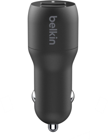 Зарядний пристрій автомобільний Belkin 24Вт 2хUSB-A, чорний