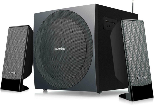 Акустична система MICROLAB M-300U 2.1, 38W, mini-jack/USB/SD/FM, чорний