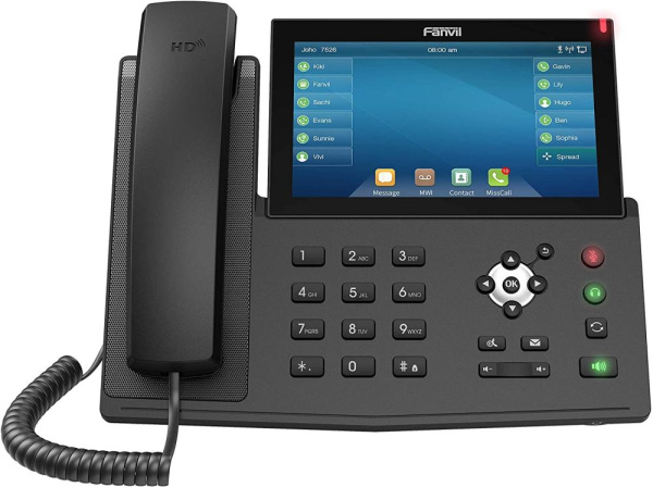 Телефон IP Fanvil X7 2xGE LAN, 1xUSB-A, BT4.2, Wi-Fi, 20 SIP Lines, 127 DSS key, PoE, 7.0" кольоровий тач-дисплей