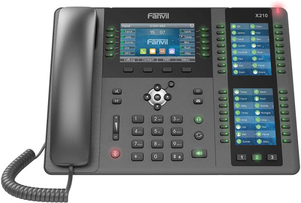 Телефон IP Fanvil X210 2xGE LAN, 1xUSB-A, BT4.2, 20 SIP line, SW Linux, 106 DSS клавіш, PoE, 4.3" кольоровий екран
